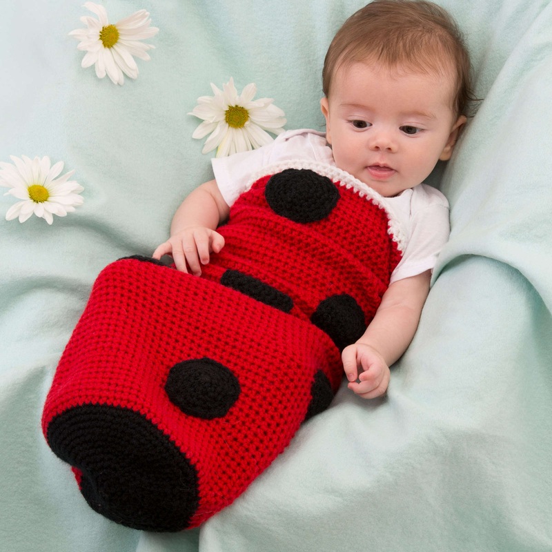 Red Heart Crochet Ladybug Baby Cocoon