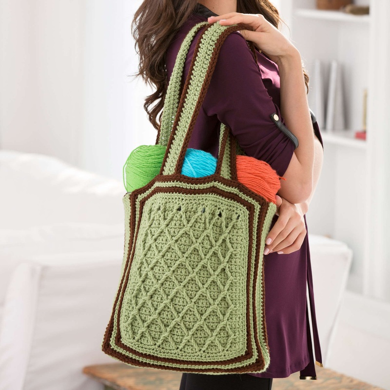 Red Heart Crochet Latticework Shoulder Bag