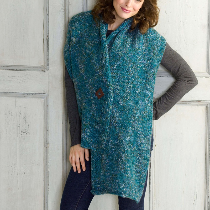 Red Heart Knit Button Wrap|Single Size