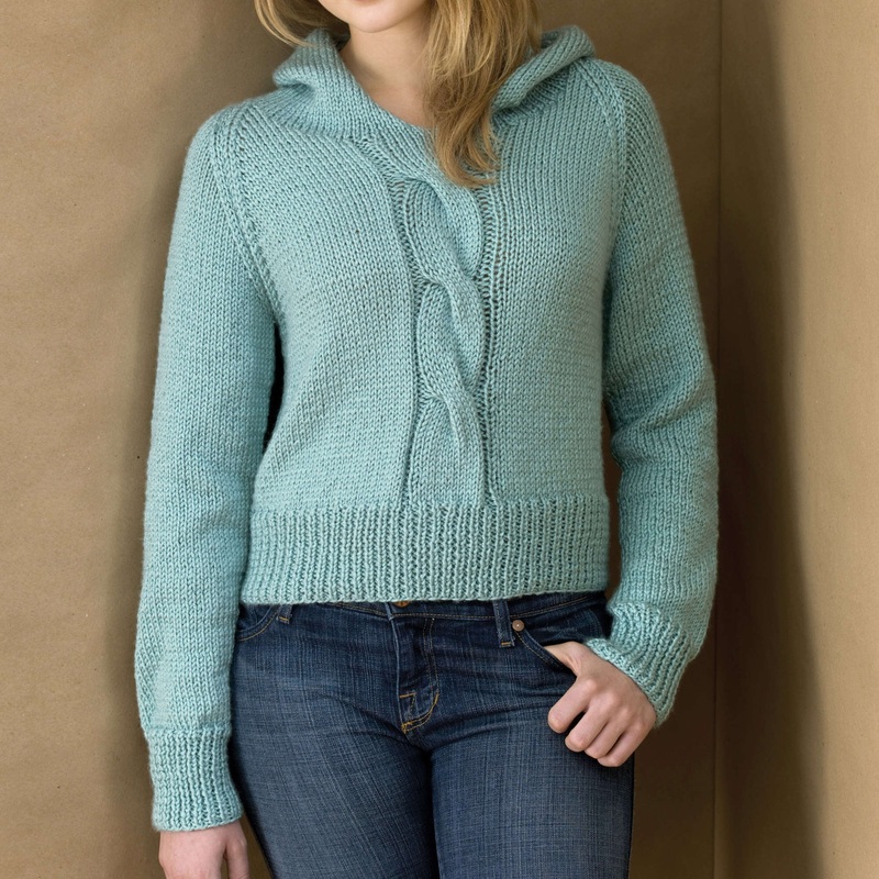 Red Heart Knit Cabled Hoodie|Turquoise|Seafoam|Medium|2XL|Large|XL|Small