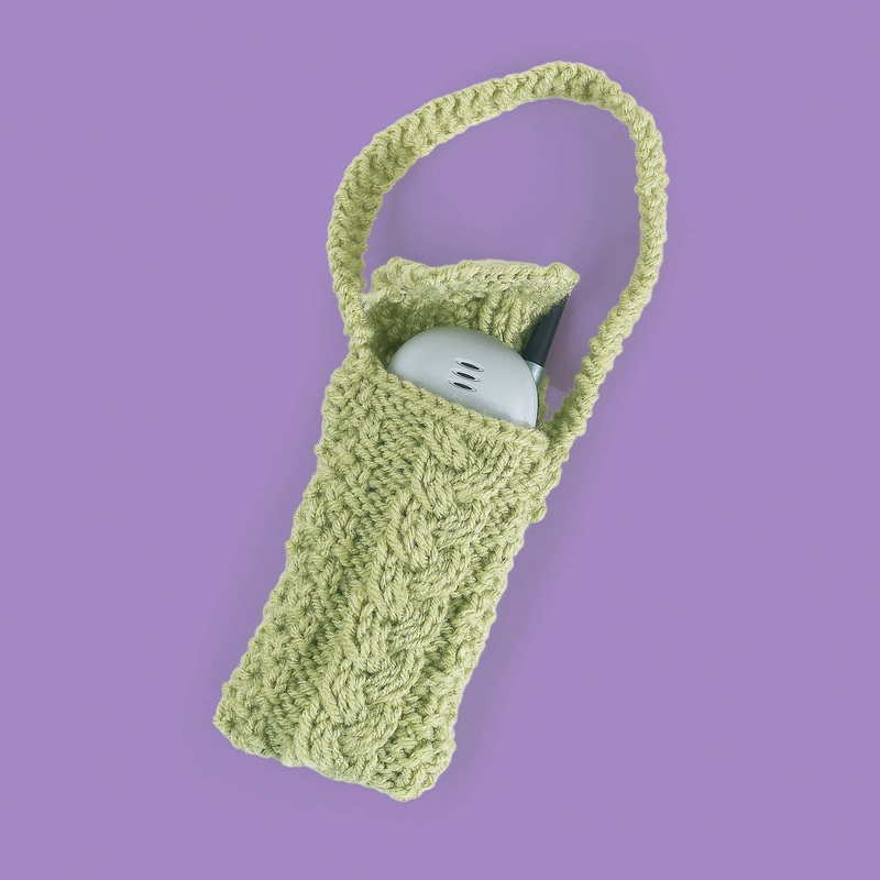 Red Heart Knit Cell Phone Cover