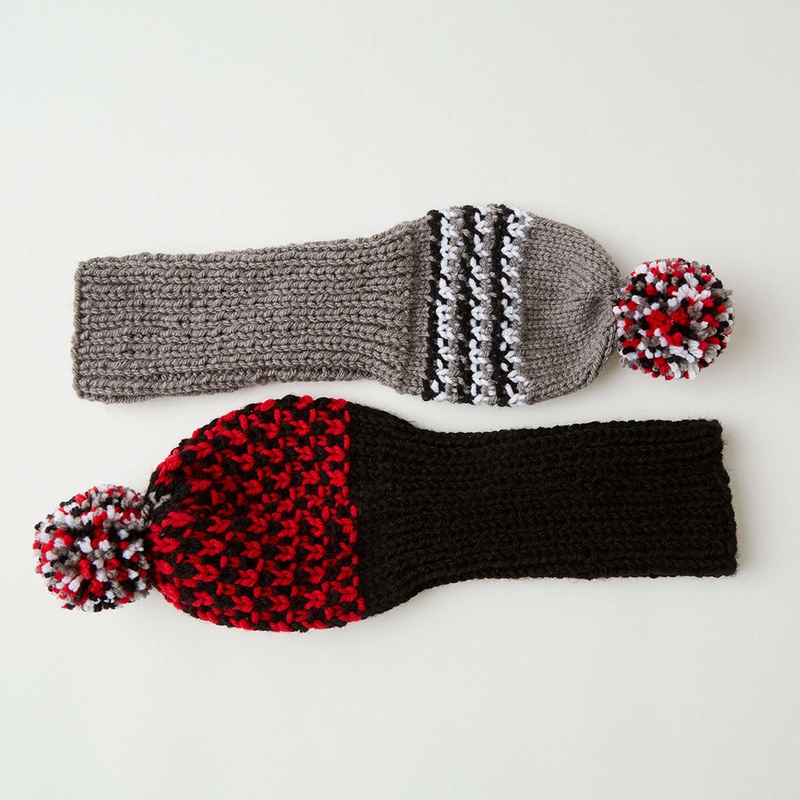 Red Heart Knit Golf Headcovers