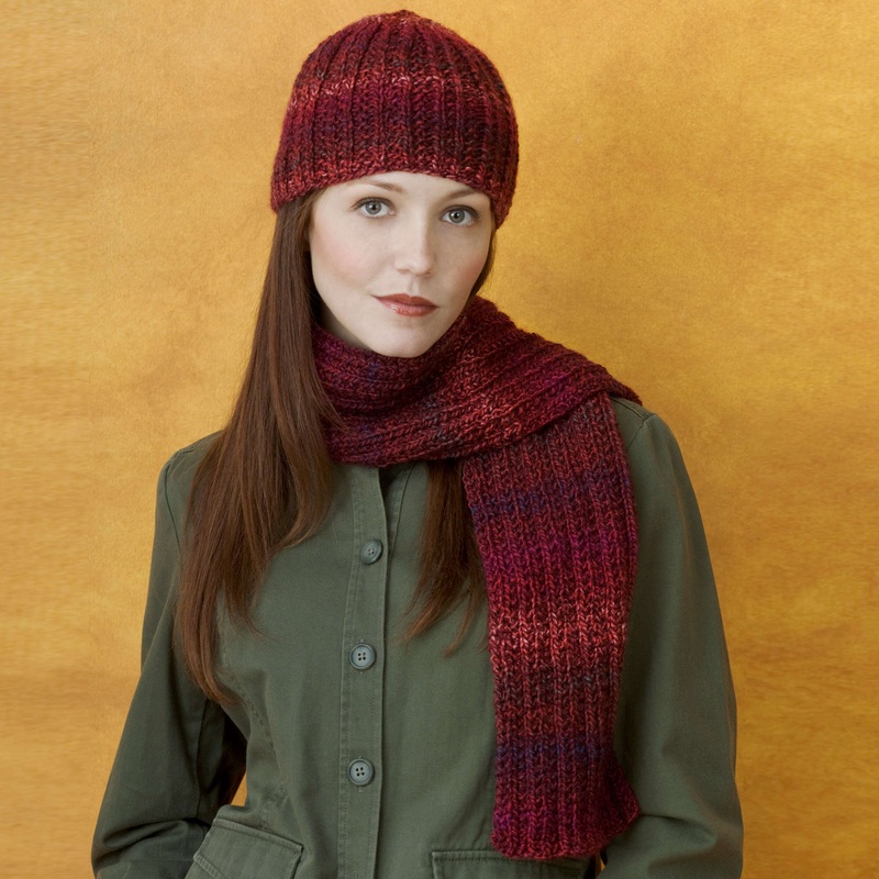 Red Heart Knit Hat & Scarf|Single Size