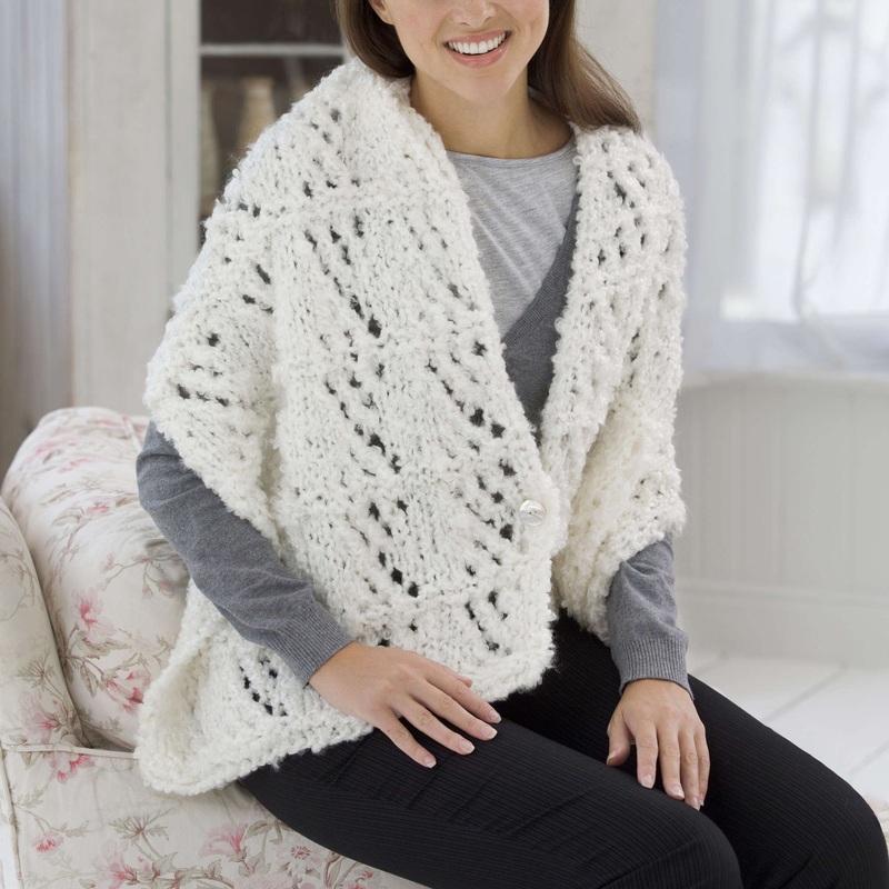 Red Heart Knit Hourglass Wrap|Single Size