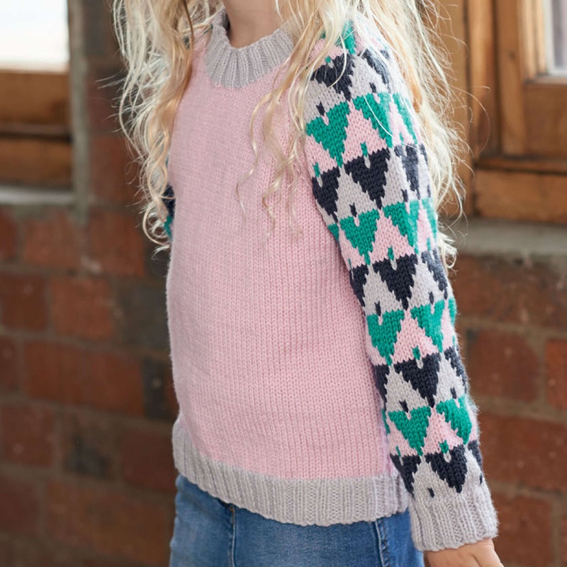 Red Heart Knit Kid’s Graphic Pullover