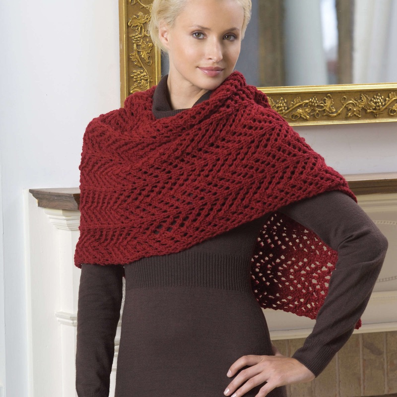 Red Heart Knit Lace Shawl|Default Title|Single Size