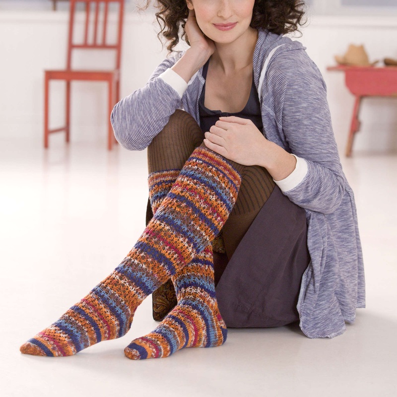 Red Heart Knit Lacy Knee Highs