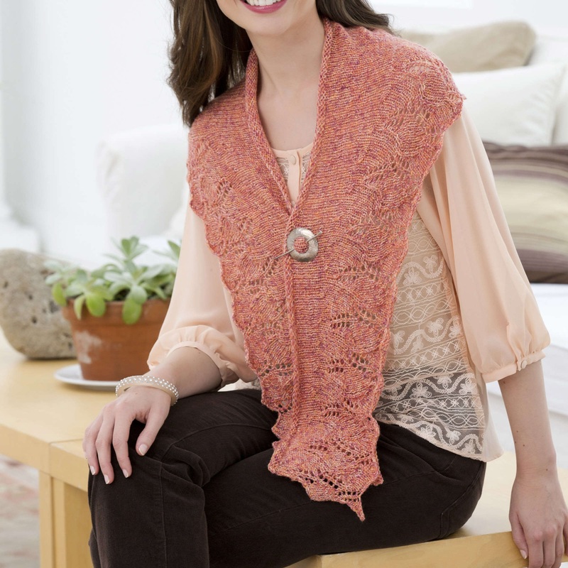 Red Heart Knit Lily Crescent Shawlette
