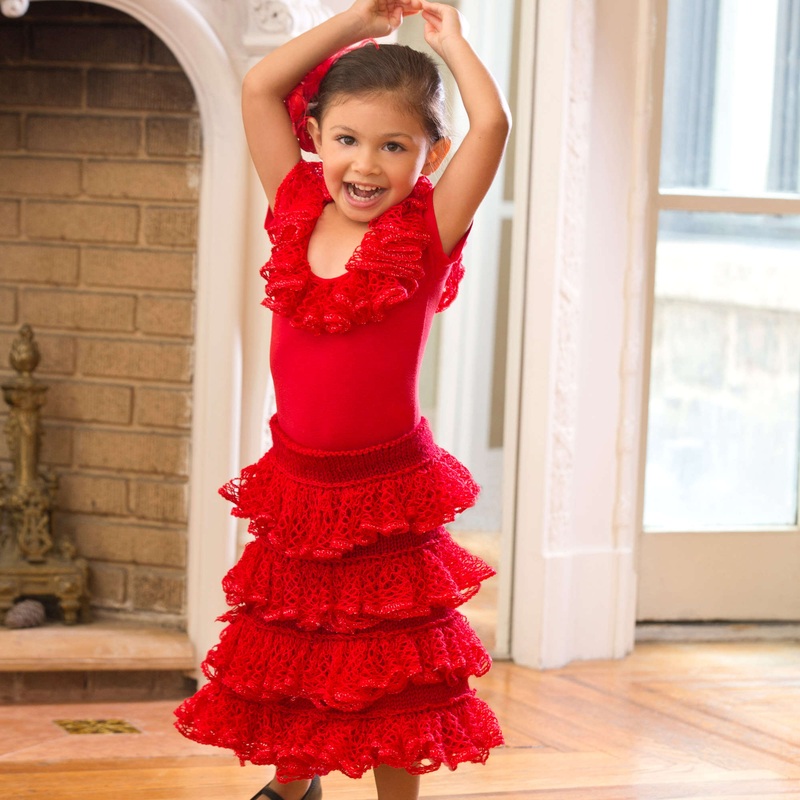 Red Heart Knit Little Flamenco Dancer