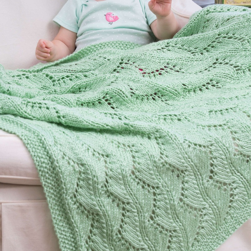 Red Heart Lace Chevrons Knit Baby Blanket