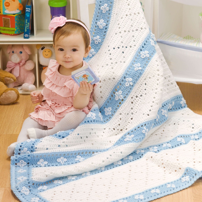 Red Heart Lazy Daisy Crochet Blanket