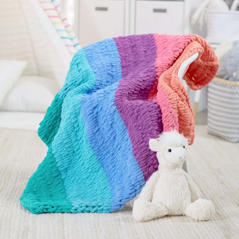 Red Heart Craft Loop-It Rainbow Blanket