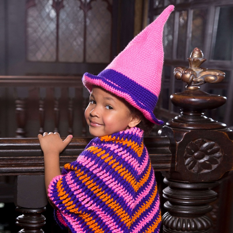 Red Heart Crochet Little Witch Hat & Shawl