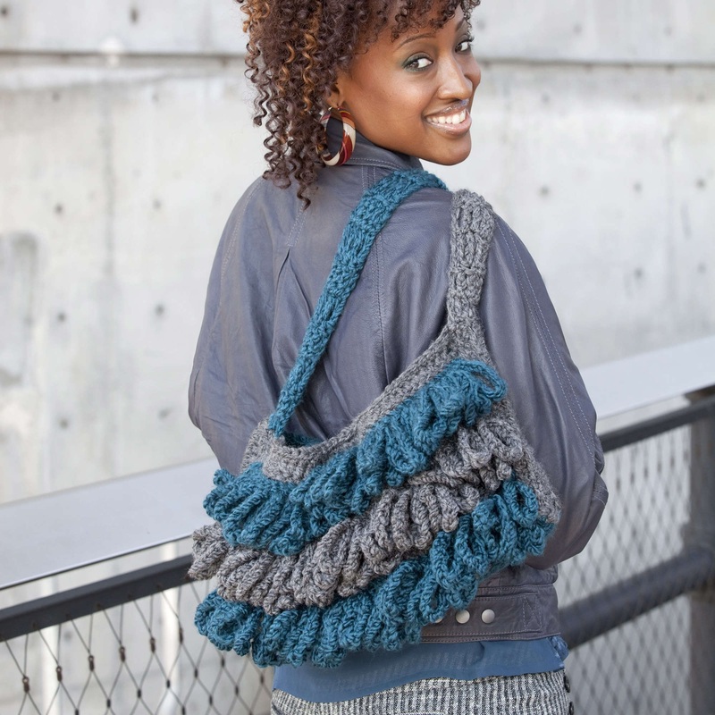 Red Heart Crochet Loopy Boho Bag