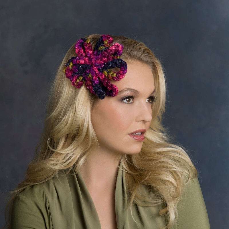 Red Heart Crochet Loopy Hair Barrette