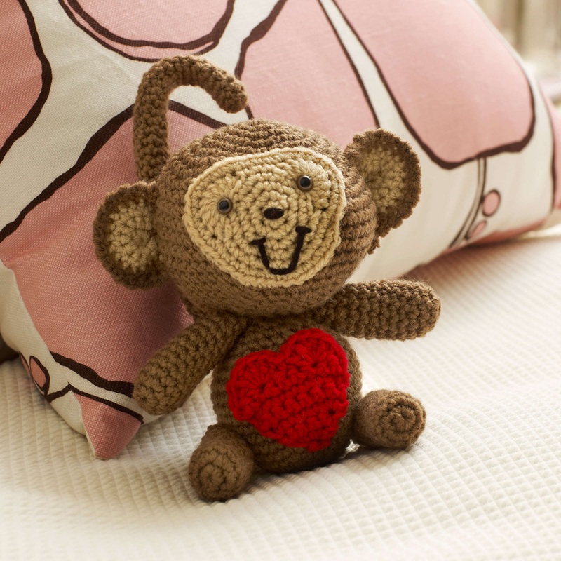 Red Heart Crochet Love Monkey|Single Size