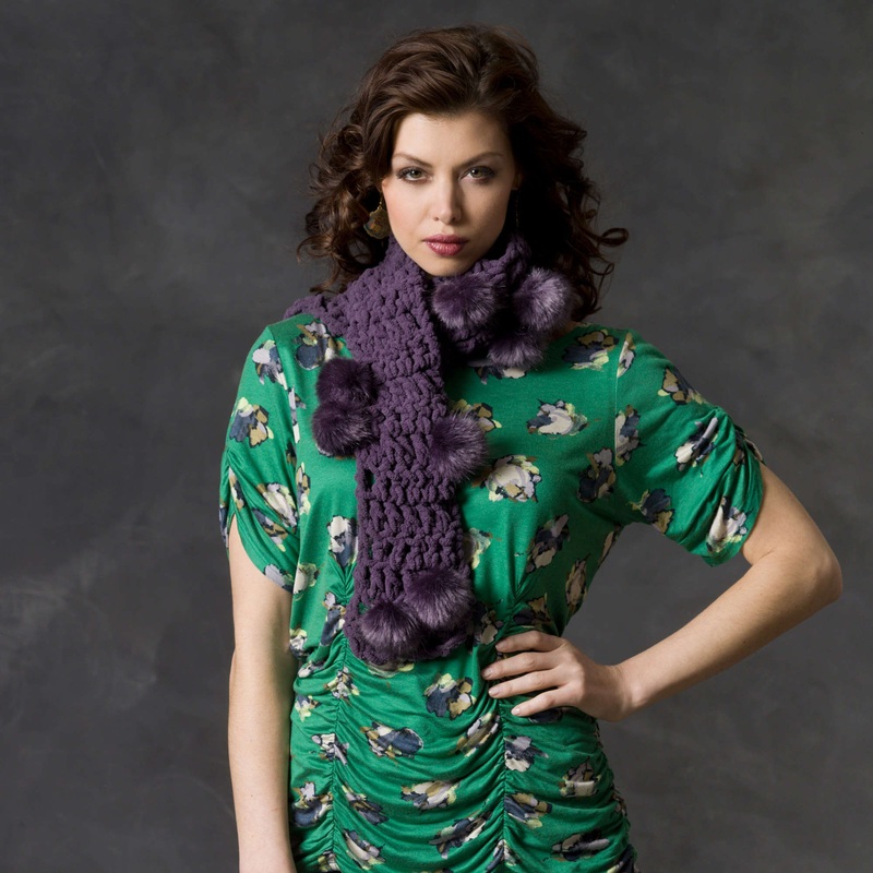 Red Heart Crochet Luxe In a Hurry Scarf