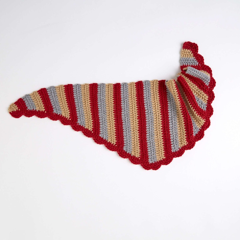 Red Heart Crochet Maryana Striped Scarf