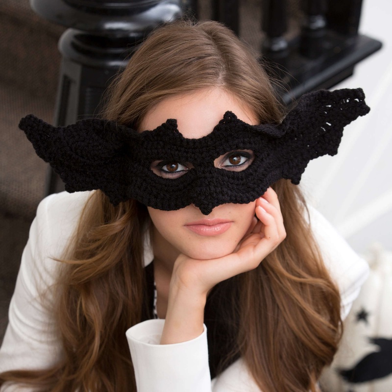 Red Heart Crochet Mask Gone Batty