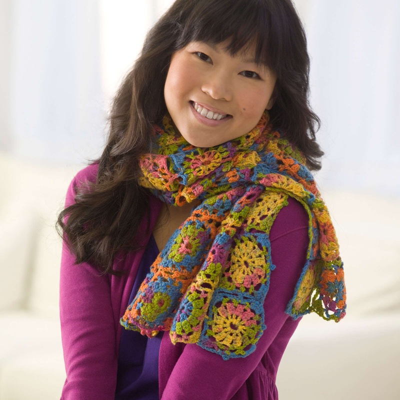 Red Heart Crochet Mellow Rainbow Wrap
