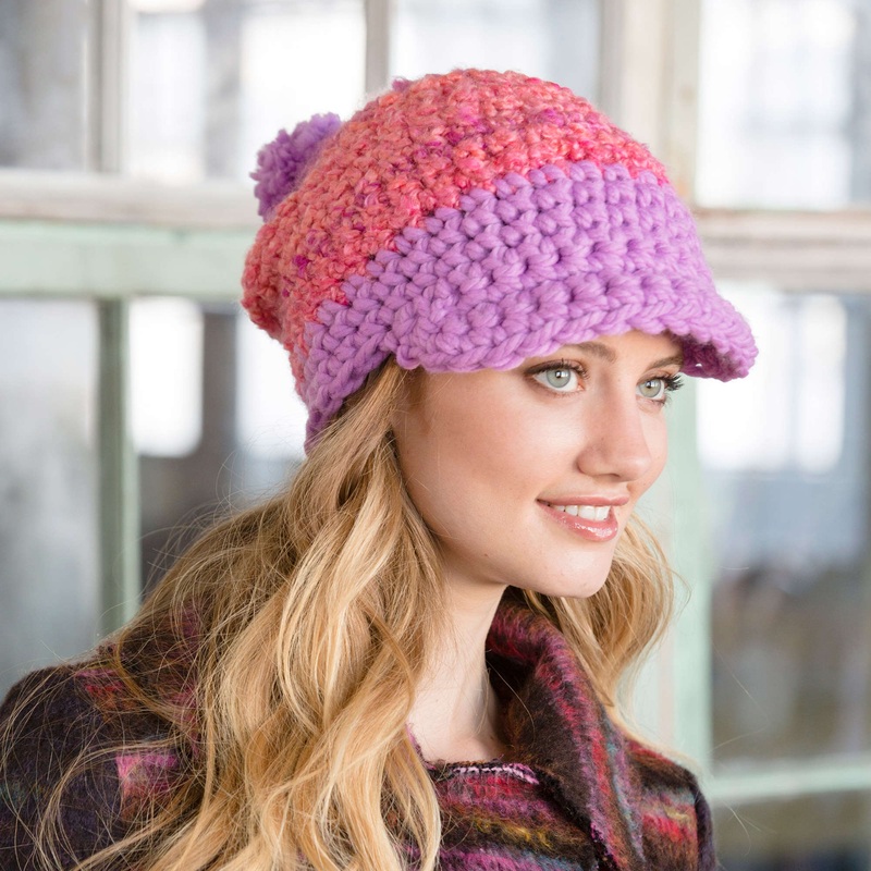 Red Heart Crochet Mix-It Brimmed Hat