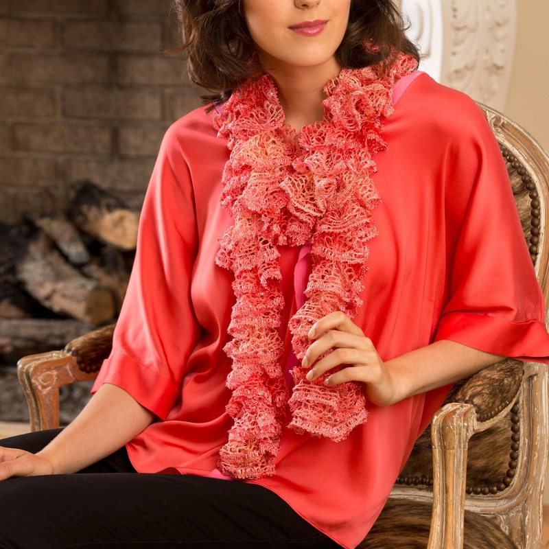 Red Heart Knit Love the Ruffles Scarf