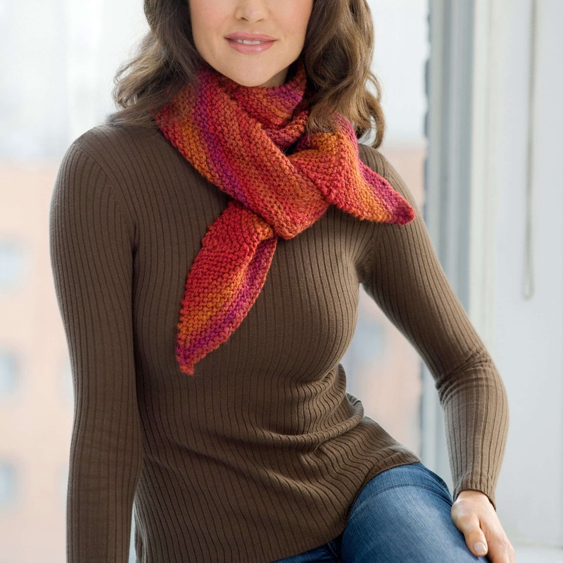 Red Heart Knit Mitered Scarf|Single Size