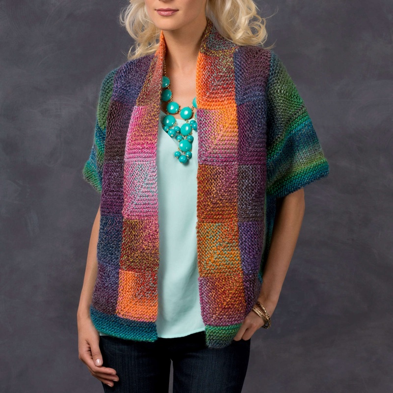 Red Heart Knit Mitered Square Jacket