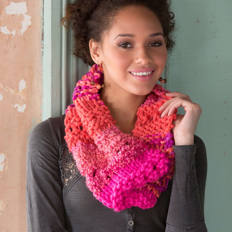 Red Heart Knit Multi-Textured Cowl