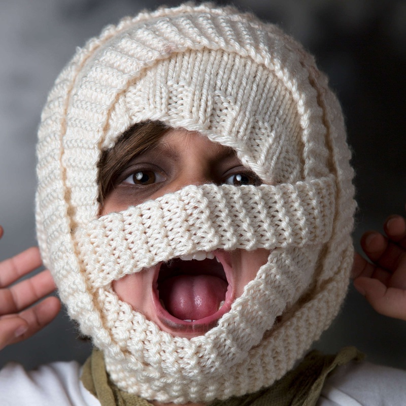 Red Heart Knit Mummy Hat|Child|Toddler
