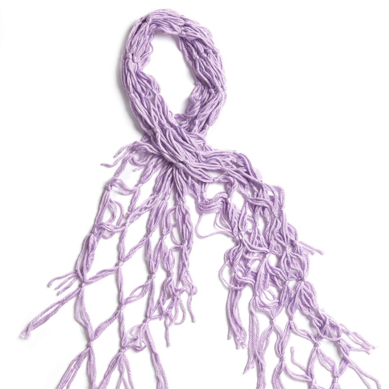 Red Heart Macrame Mesh Scarf|Single Size