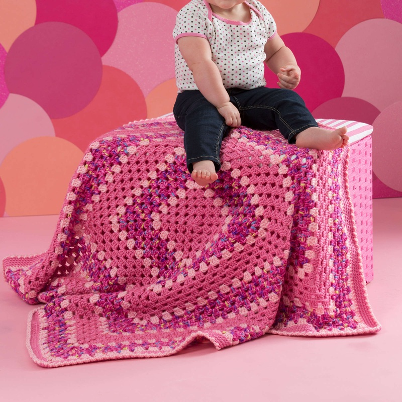 Red Heart Make It Pink Crochet Blanket
