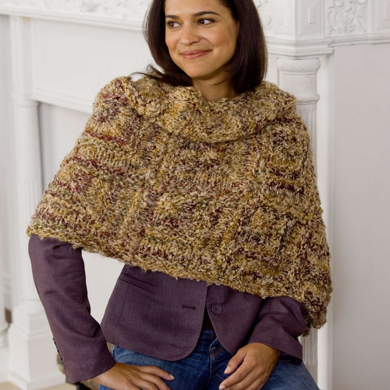 Red Heart Mitered Knit Wrap|Single Size