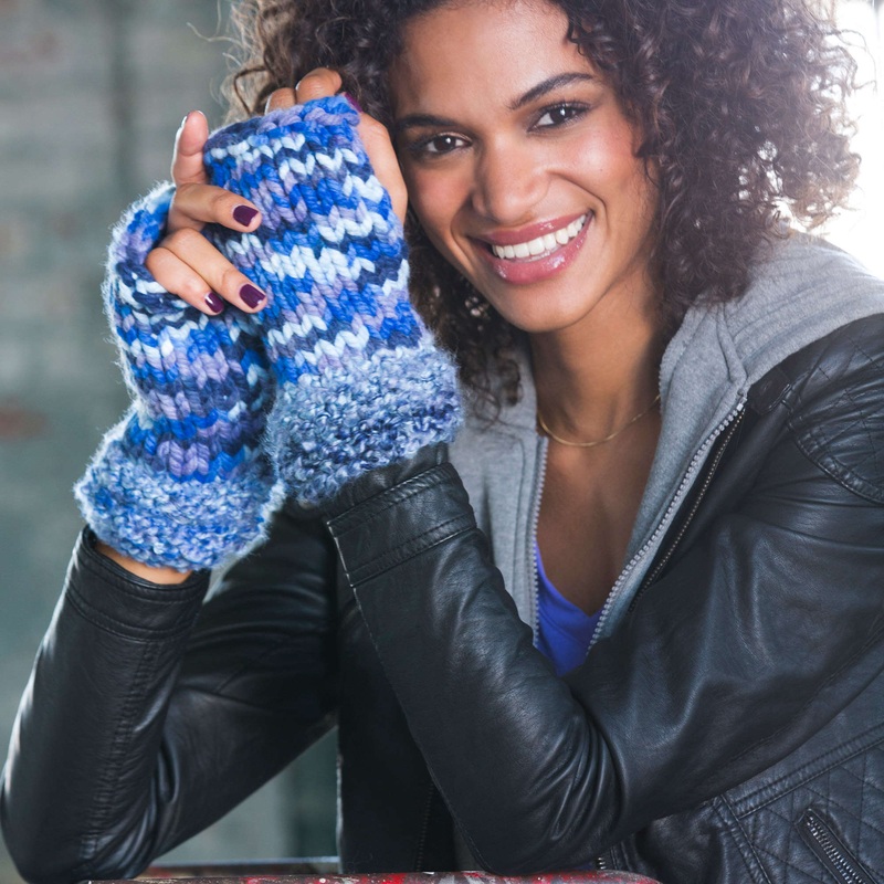 Red Heart Mixed Knit Wristers|Single Size
