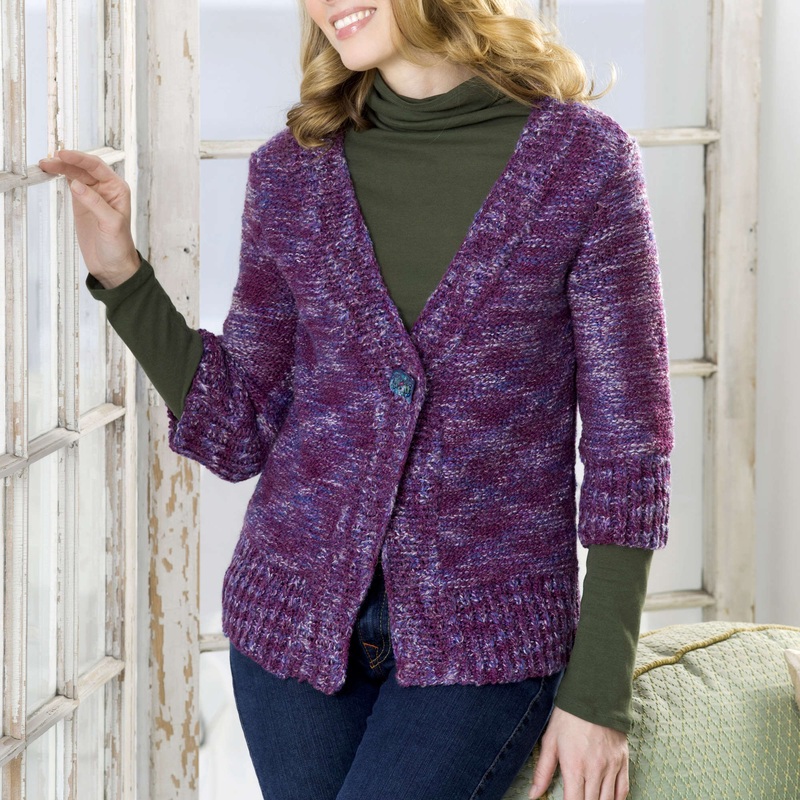 Red Heart Moment’s Notice Knit Cardigan