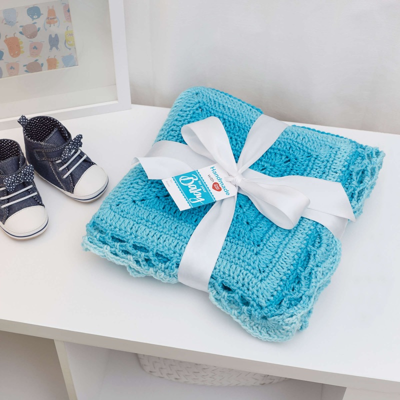 Red Heart Nine Blocks Crochet Baby Blanket