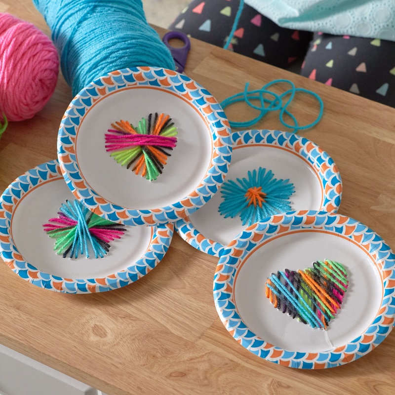 Red Heart Craft Paper Plate Weaving