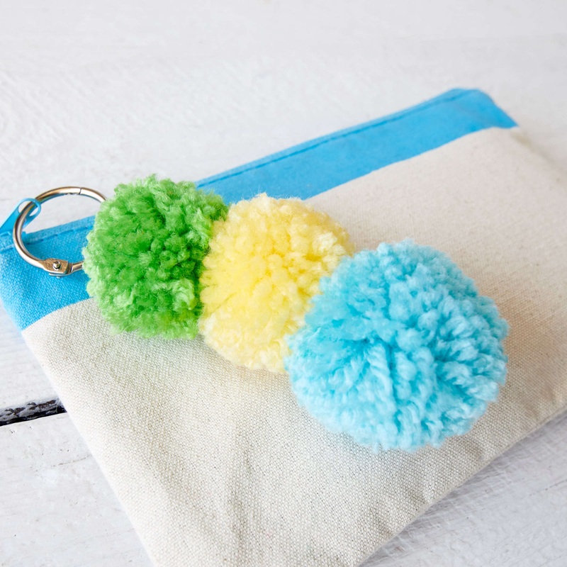 Red Heart Craft Pompom Key Fob