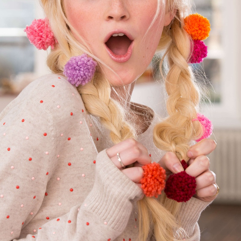 Red Heart Craft Pompoms for the Hair