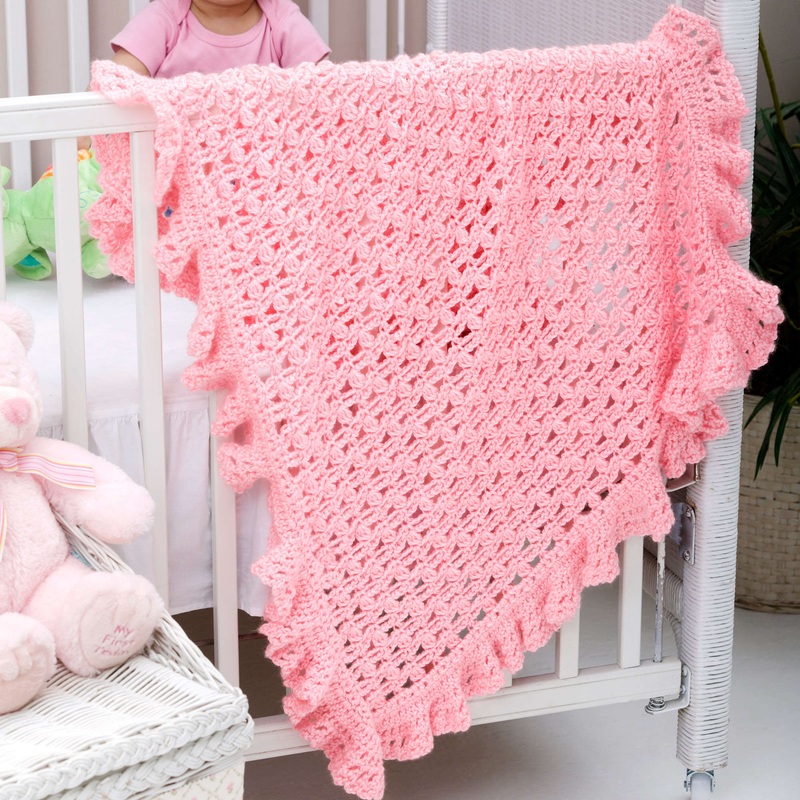 Red Heart Crochet One Ball Ruffled Blankie