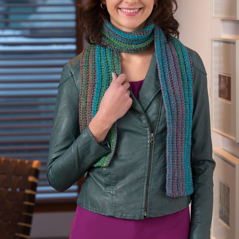 Red Heart Crochet Over the Rainbow Scarf