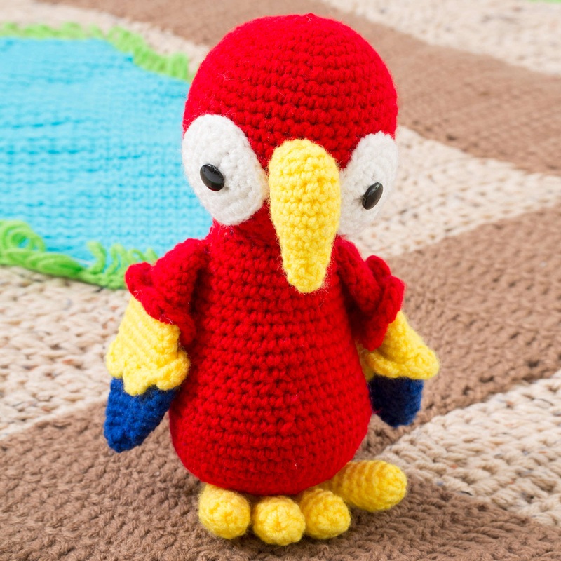 Red Heart Crochet Parrot Pals|Single Size