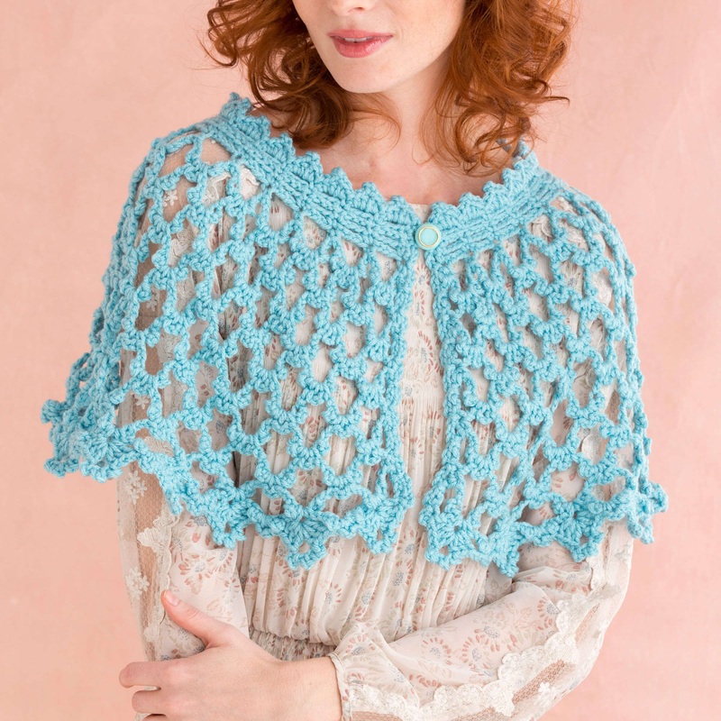 Red Heart Crochet Picot-Lace Shawlette