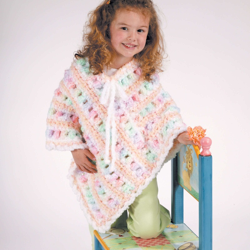 Red Heart Crochet Poncho|Large|Small