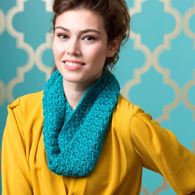 Red Heart Crochet Puff Stitch Cowl