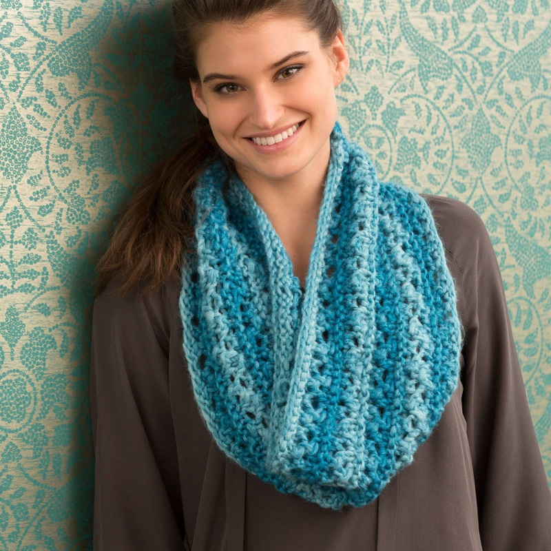 Red Heart Knit One Ball Lace Cowl