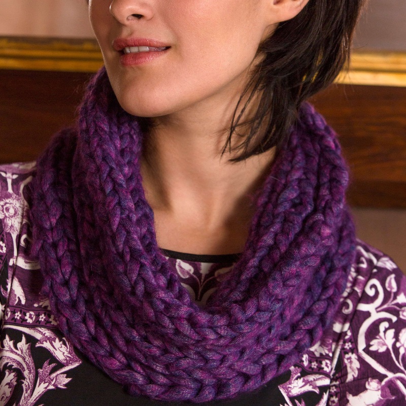 Red Heart Knit Purple Passion Cowl