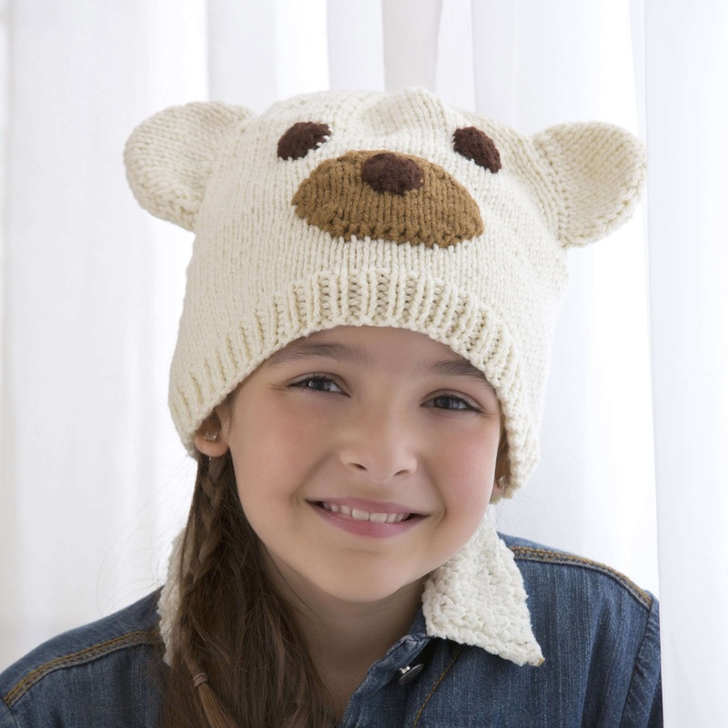 Red Heart Polar Bear Hat|Large|Medium