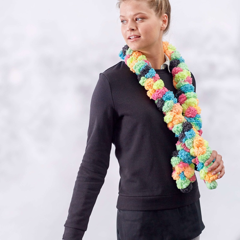 Red Heart Pom-tastic Scarf|Single Size