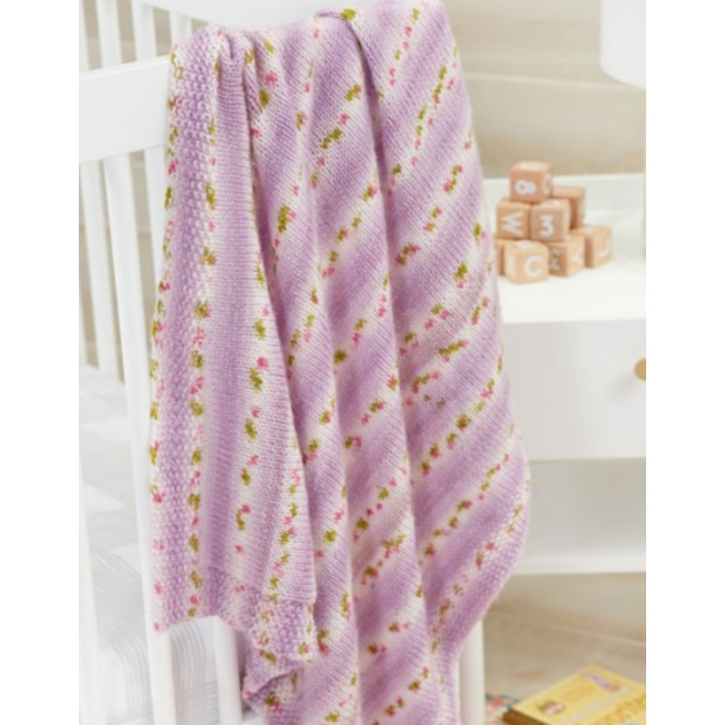 Red Heart Precious Petals Knit Baby Blanket